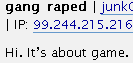 gang raped - it's about game