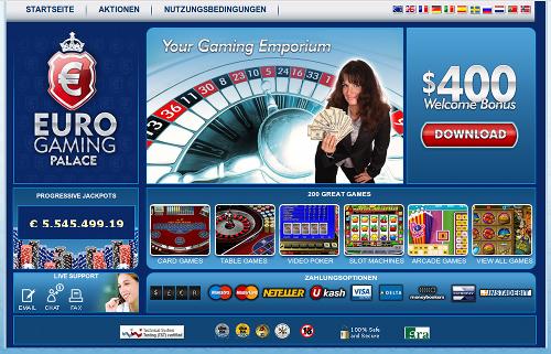 Screenshot des angeblichen Casinos
