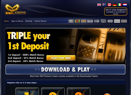 Screenshot der betrügerischen Website SP casino