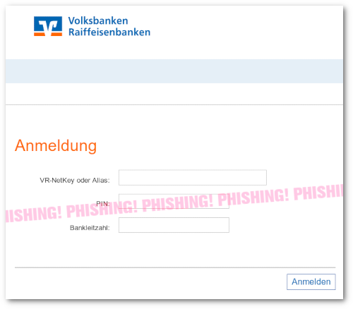 Screenshot der Anmeldemaske dieses Phishings
