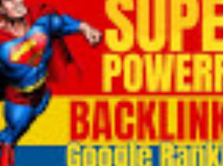 Detail aus der spambeworbenen Website backlinkbazar.tk: Eine völlig verpixelte und unscharfe Grafik. Ein Bild von Superman, das gespiegelt wurde. Dazu die Textfragmente: SUPE -- POWER? -- BACKLINK -- Google Rank