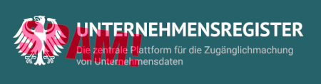 Logo mit Bundesadler -- Unternehmensregister -- Die zentrale Plattform für die Zugänglichmachung von Unternehmensdaten.