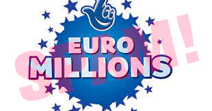Logo Euro Millions, der obere Teil mit den gekreutzten Fingern ist teilweise abgeschnitten