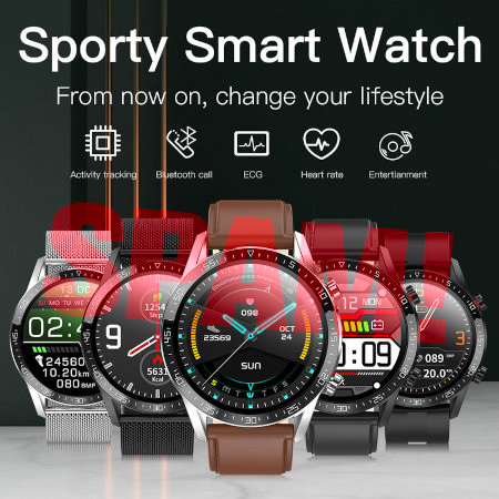 Sport Smart Watch -- From now on, change your lifestyle -- Activity tracking -- Bluetooth call -- ECQ -- Heart rate -- Entertainment