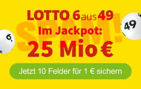 Animiertes GIF mit dem Text Lotto 6aus49 -- Im Jackpot: 25 Mio € -- Originaler ALT-Text war: Ihr 11 € LOTTO-Rabatt