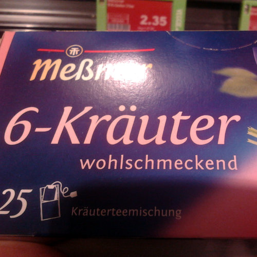 Teepackung Meßmer 6-Kräuter Kräuterteemischung, wohlschmeckend