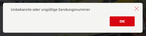 Unbekannte oder ungültige Sendungsnummer