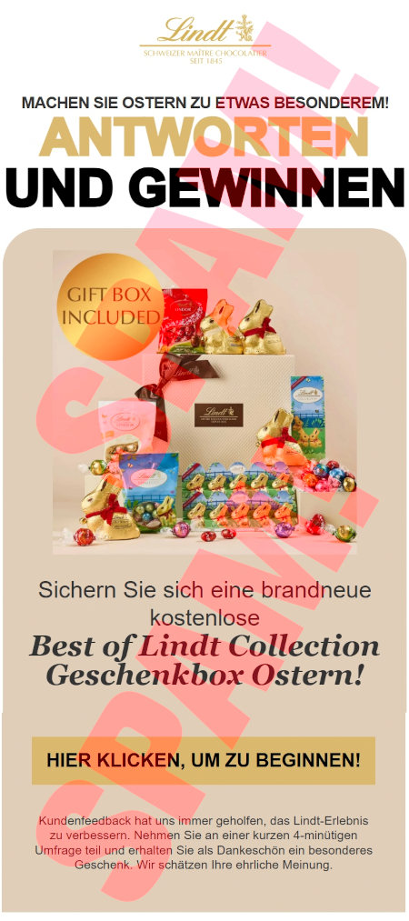 Logo von Lindt -- Machen Sie Ostern zu etwas Besonderem! -- Antworten und gewinnen -- Produktabbildung mit Text Gift Box Included -- Sichern Sie sich eine brandneue kostenlose -- Best of Lindt Collection Geschenkbox Ostern! -- Hier klicken, um zu beginnen! -- Kundenfeedback hat uns immer geholfen, das Lindt-Erlebnis zu verbessern. Nehmen Sie an einer kurzen 4-minütigen Umfrage teil und erhalten Sie als Dankeschön ein besonderes Geschenk. Wir schätzen Ihre ehrliche Meinung.