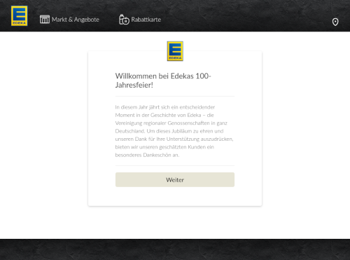 Screenshot der angeblichen Edeka-Seite von Betrügern