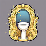Mit einem angelernten neuronalen Netzwerk erzeugtes Bild einer goldenen Toilette