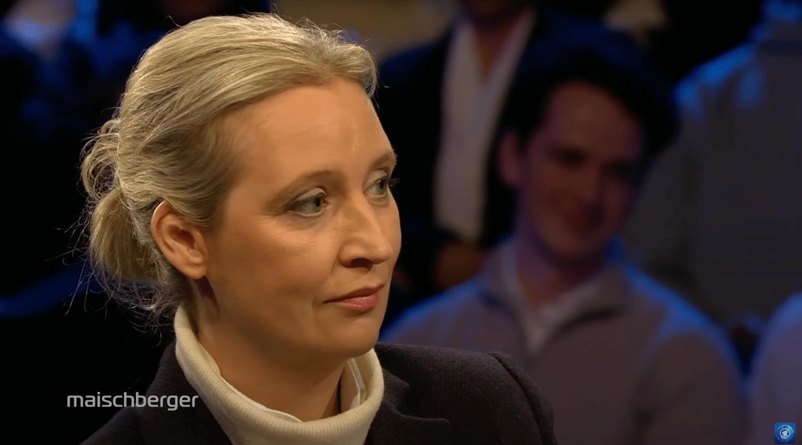 Bild von Alice Weidel in der ARD-Talkshow vom Maischberger