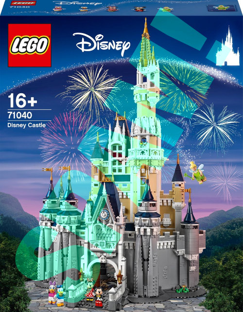 In der Spam verwendetes Foto eines Lego-Kartons mit dem Bild des Disney-Schlosses auf der Packung